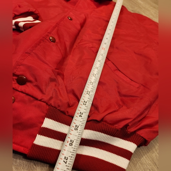 Vintage DeLong Varsity Jacket Mens Size XL Made in USA New Blank Red - Picture 7 of 8